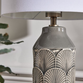 Hudson Embossed Ceramic Table Lamp, 4 of 7