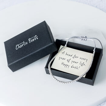 Sterling Silver Happy 60th Bead For Every Year Bracelet, 5 of 7