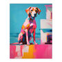 Reflecting Pink Dog At Sunset Fun Bright Wall Art Print, thumbnail 6 of 6
