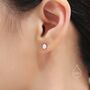Sterling Silver Tiny Hexagon Barbell Earrings, thumbnail 8 of 12