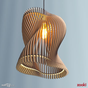 Zooki 33 'Hypnos' Wooden Pendant Light, 2 of 10