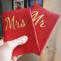 Personalised Mr And Mrs Coloured Leather Passport Set, thumbnail 4 of 11