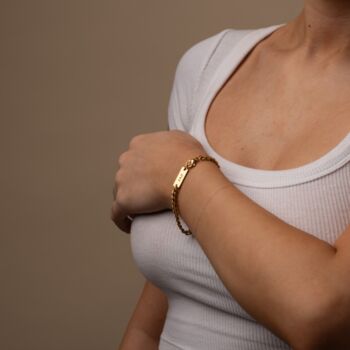 Personalised 18 K Gold Curb Bracelet, 3 of 8