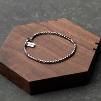 3 Mm Silver Box Chain Bracelet For Men And Women, 10 of 12
