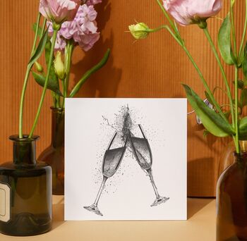 Champagne, Celebration Blank Greeting Card And Envelope, 3 of 6