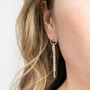 Sterling Silver Curb And Bead Dangly Studs, thumbnail 3 of 6