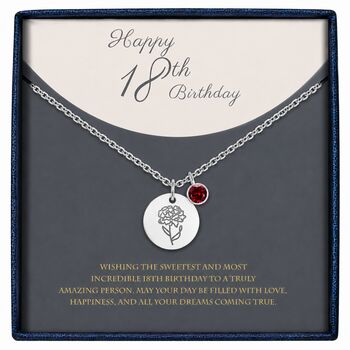 Personalised Birthday Gift Name Necklace With Birthstone, 2 of 10