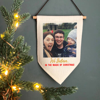 Believe In Christmas Family Photo Decoration Banner, 3 of 8