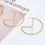 Large Art Deco Inspired Gold Plated Hoop Earrings, thumbnail 3 of 6