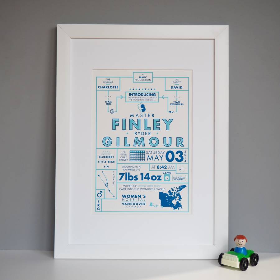 Personalised Baby Arrival Print, 1 of 4