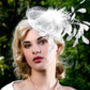 Bridal Feather Cocktail Hat With Net Veil, thumbnail 3 of 7