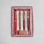 Red And Burgundy Rose Gold Four Piece Pen Gift Set, thumbnail 1 of 9