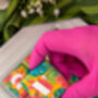 Birthday Biscuits Gift Box, Tropical Flowers, Nine Pieces, thumbnail 5 of 9