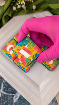 Birthday Biscuits Gift Box, Tropical Flowers, Nine Pieces, 5 of 9