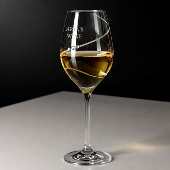 Personalised Helical Twist White Wine Glass With Crystals, 4 of 10