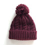 Fleece Lined Thick Cable Knit Bobble Hat, thumbnail 3 of 6