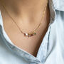 Bar Charm Necklace With Star And Family Birthstones, thumbnail 4 of 11
