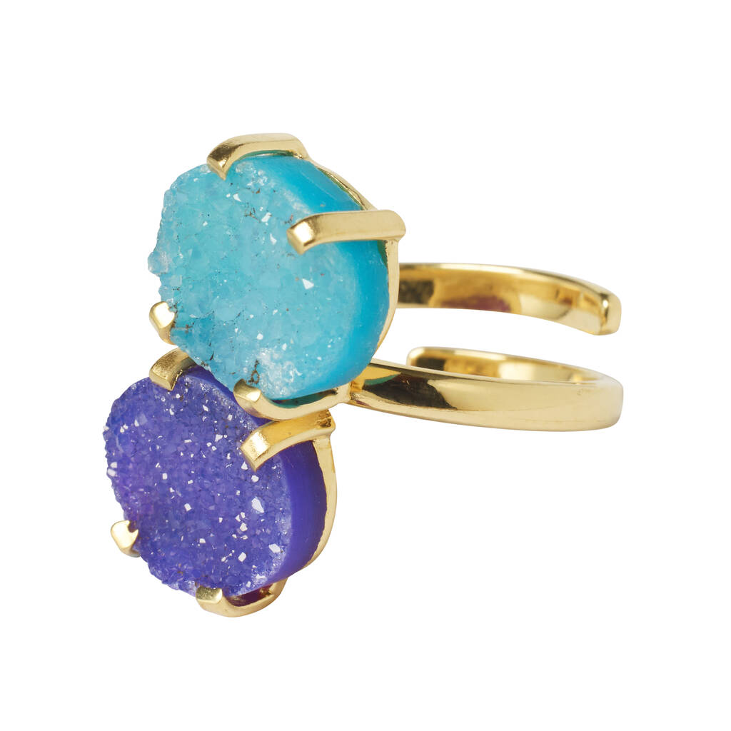 Colour Pop Lux Adjustable Ring Blue/Purple