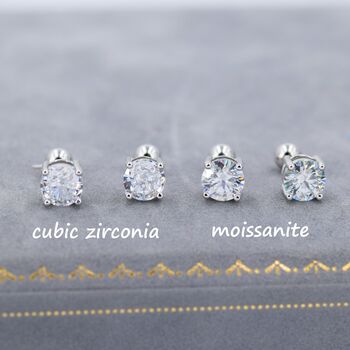 Sterling Silver Moissanite Earrings, 8 of 12