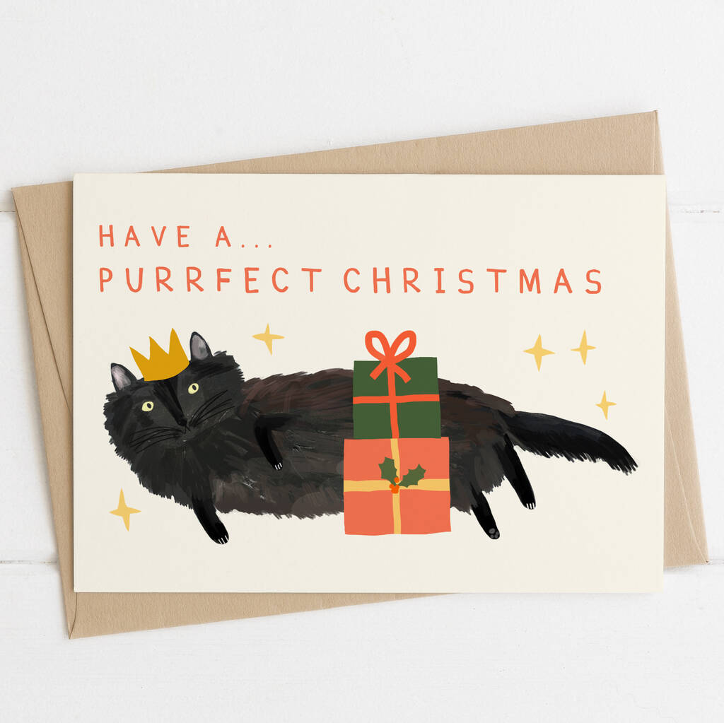 Purrfect Cat Christmas Card, 1 of 3