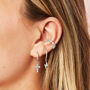 Isabella Crystal Silver Cross Huggie Earrings, thumbnail 2 of 2