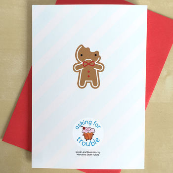 Cookie Cute Kawaii Gingerbread Man Card, 5 of 5