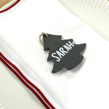 Draw On Set Of Four Slate Decoration Baubles, 5 of 5