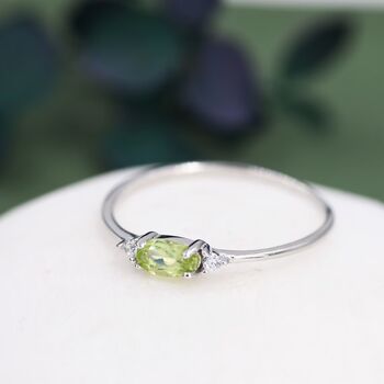 Natural Peridot Ring In Sterling Silver, 3 of 9