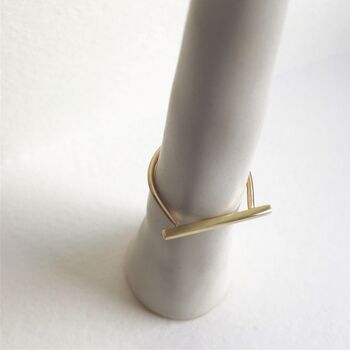 Recycled Gold Bar Ring, 2 of 4