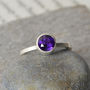Amethyst Solitaire Stacking Ring Set In Sterling Silver, thumbnail 1 of 4