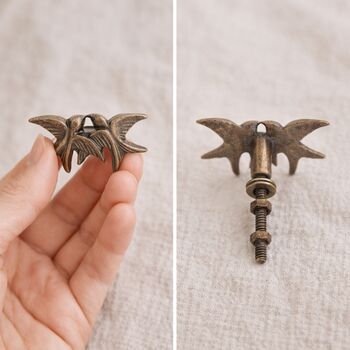Handcrafted Brass Twin Eagle Cabinet Knob, 6 of 9