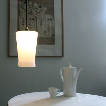 Waisted Flat Top Glass Lampshade, 3 of 6