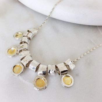 Silver And Gold Petal Necklace, 3 of 5