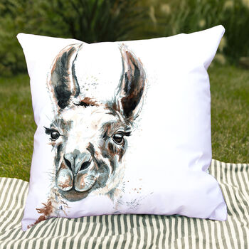 Inky Llama Outdoor Cushion For Garden Furniture, 2 of 9