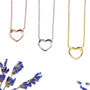 Plain Heart Necklace Rose Or Gold Plated 925 Silver, thumbnail 3 of 9