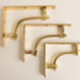 Polished Brass Vintage Style Solid Brass Shelf Brackets, thumbnail 4 of 8