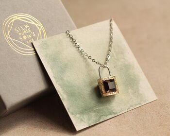 Jewel Padlock Personalised Locket Necklace, 9 of 9