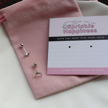 Silver Moon Stud Earrings, 3 of 5
