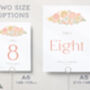 Wedding Table Numbers In Sage And Peach, thumbnail 2 of 3