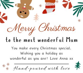 Christmas Personalised Scented Candle Gift For Mum, Presents For Mum, 7 of 10