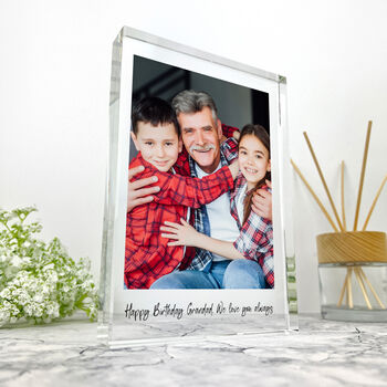 Personalised Freestanding One Photo Giant Crystal Block 19.5cm X 14cm Portrait, 5 of 7