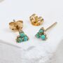 18ct Gold Plated Mini Turquoise Flower Stud Earrings, thumbnail 1 of 5