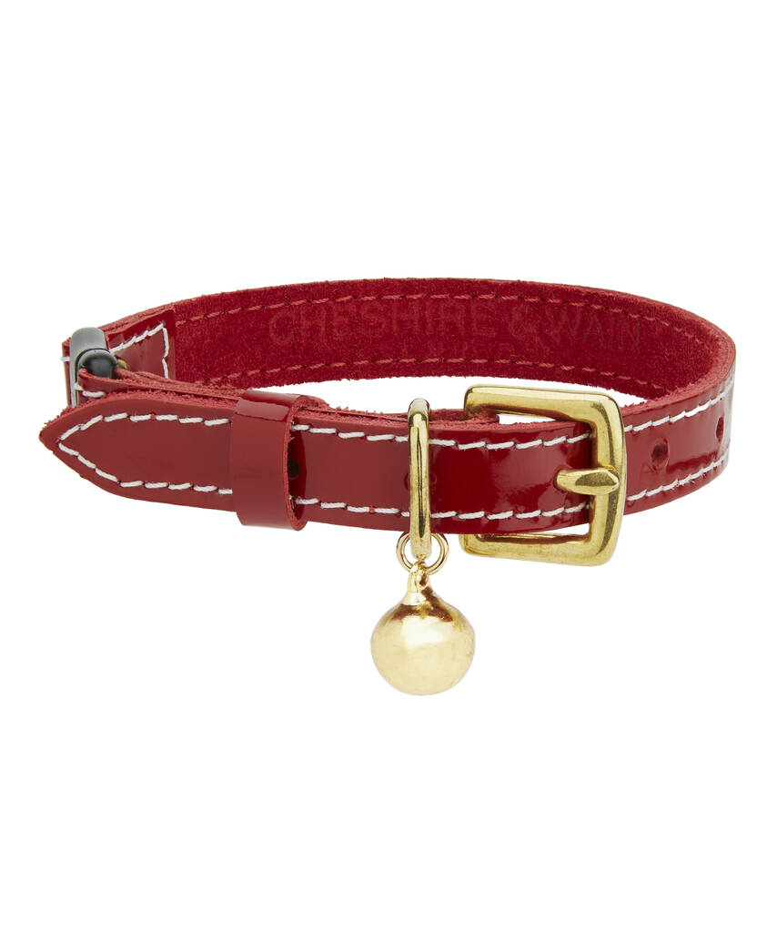 Patent Red Christmas Cat Collar With Safety Catch, 1 of 2
