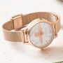 Personalised Rose Gold Plated Bee Watch With White Face, thumbnail 2 of 10