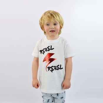 'Rebel Rebel' Paint And Graffiti Print T Shirt, 2 of 3