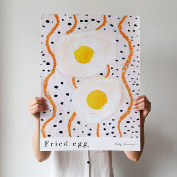Fried Egg Art Print Brunch Kitchen Poster, 3 of 12