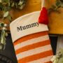 Christmas Stocking In Candy Cane Stripe Punch Needle, thumbnail 2 of 8