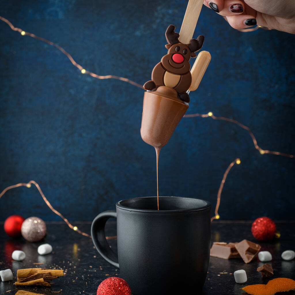 Tipsy Rudolph Cinnamon And Orange Hot Chocolate Spoon By Cocoa Delicious