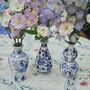 Trio Of Chinoiserie Blue And White Dutch Vases, thumbnail 6 of 8