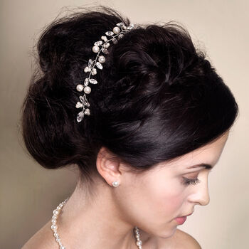 Crystal And Pearl Wedding Hair Vine 'Bryony', 2 of 4
